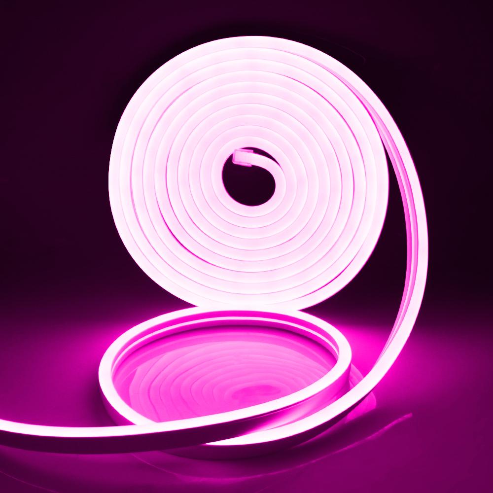 

8x16MM DC 12V Neon Strip Waterproof 2835 120Leds White/Ice Blue/Pink/Yellow/Green/Red Home DIY Flexible Ribbion Rope LED Strip 0.5m рожевий