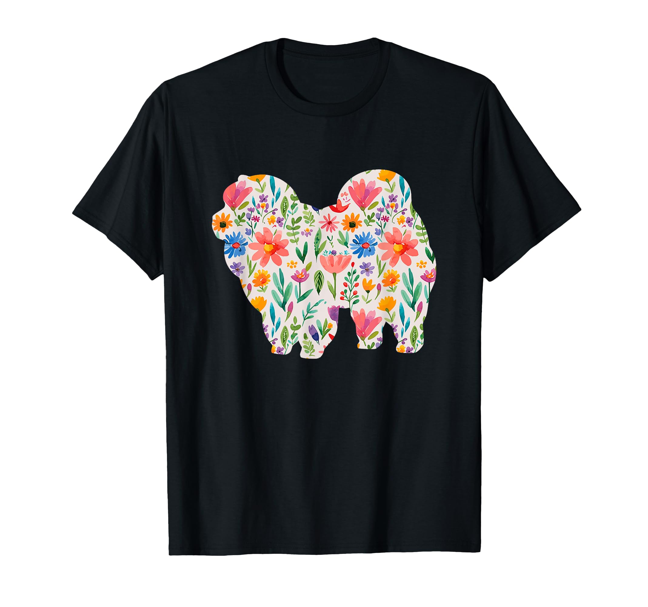 

Chow Chow Watercolor Flower Design T-Shirt