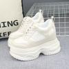 Fashion 12CM Platform Wedge Sneakers Chunky Shoes Genuine Leather for Women Summer Shoes Spring Autumn Walking Sneakers Fashion