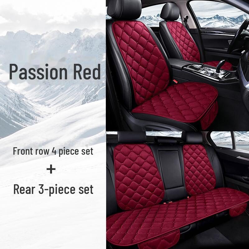 Plush Winter Car Seat Cushion Set: Thickened, Universal Fit, 3-Piece for All Seasons