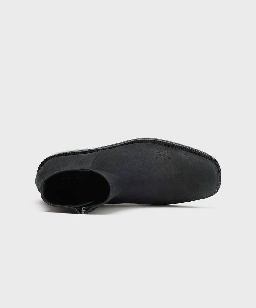 Firenze Atelier [Vibram] Minimal Semi-Square Zip-Up Boots 7430-Z [Natural Black]