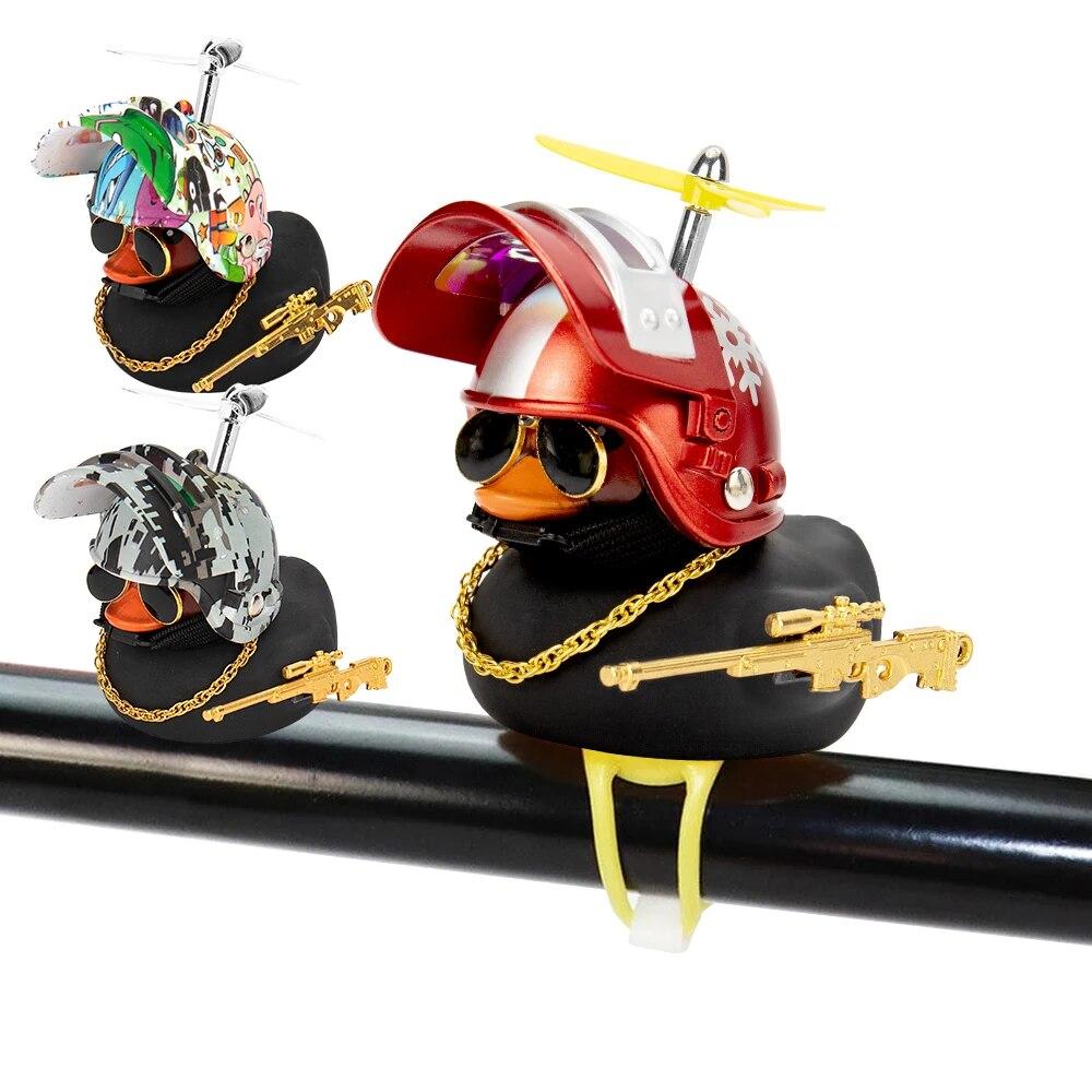 Duck In the Car Interior Decoration Yellow Duck with Helmet for Bike Motor Without Lights Duck In The Car Car Accessories