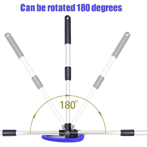 Windshield Cleaner, Car Windshield Cleaning Tool With 3 Reusable And Washable Microfiber Pads And Extendable Handle Microfiber Car Window Cleaner