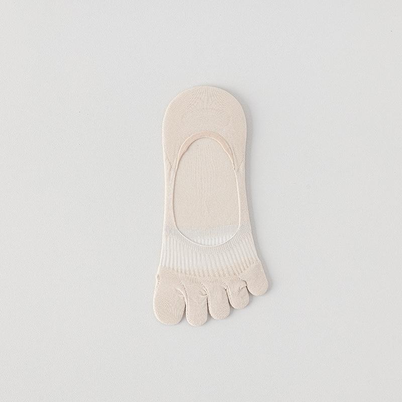 Five-finger Socks, Women's Boat Socks, Summer Thin Modal Mesh Breathable Invisible Toe Separation Socks, Solid Color Toe Ankle Socks