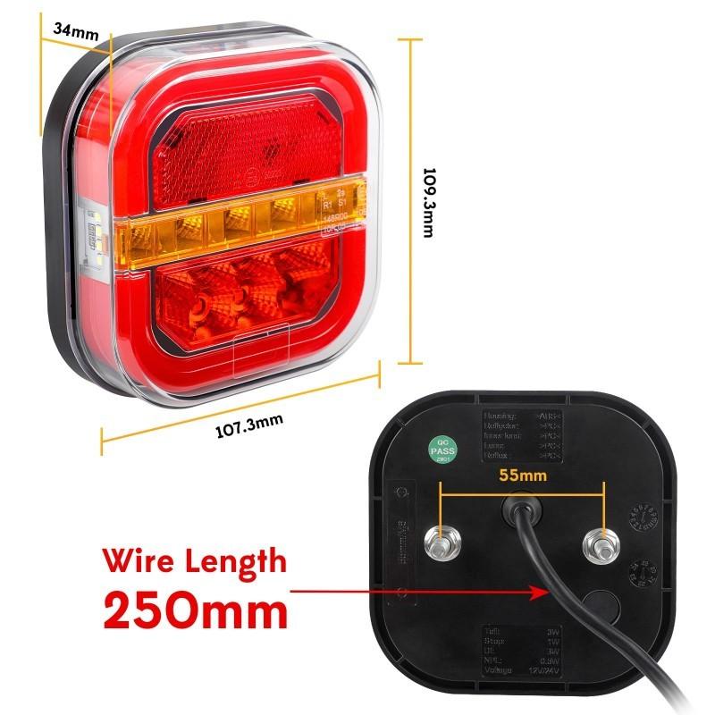 Universal LED Trailer Rear Lights Kit 2Pcs Super Bright High Lumens Simple tallation Brake Lights For Trailer Truck Taill