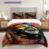 Vibrant Bob Marley Artistry Three-piece Set (1 * Duvet Cover + 2 * Pillowcase, Without Core) 2D Flat Soft and Comfortable Duvet Cover and Pillowcase