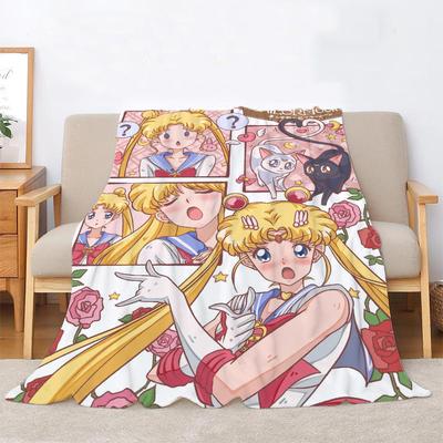 Anime Camping Blanket for Sofa Decoration Fluffy Soft Blankets Characters Home Interior Beach Towel Microfiber Bedding Bed Throw