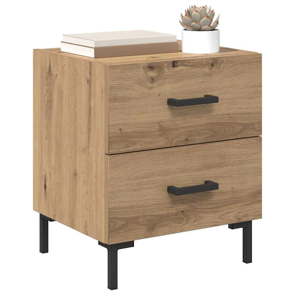 Nightstand Set of 2 Artisan Oak Finish 40 x 35 x 47.5 cm Engineered Wood