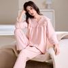 Women's Long Sleeve Modal Cotton Pajamas - Thin, Plus Size Home Wear for Middle-Aged Moms, Ideal for Spring, Autumn, and Winter