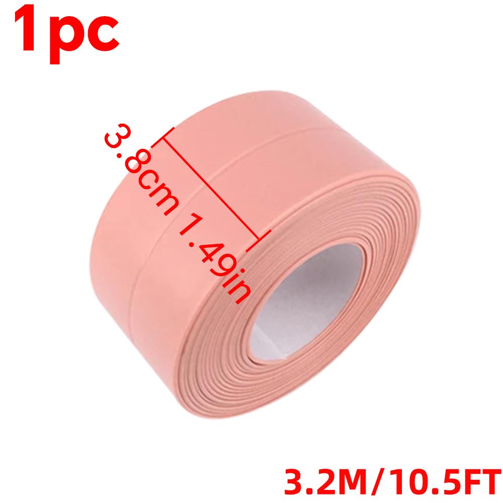 

Self-adhesive Sealing Tape PVC Oil-Proof Kitchen Sink Edge Caulk Tape Waterproof Bathroom Toilet Corner Wall Stickers 38mm&3.2m рожевий