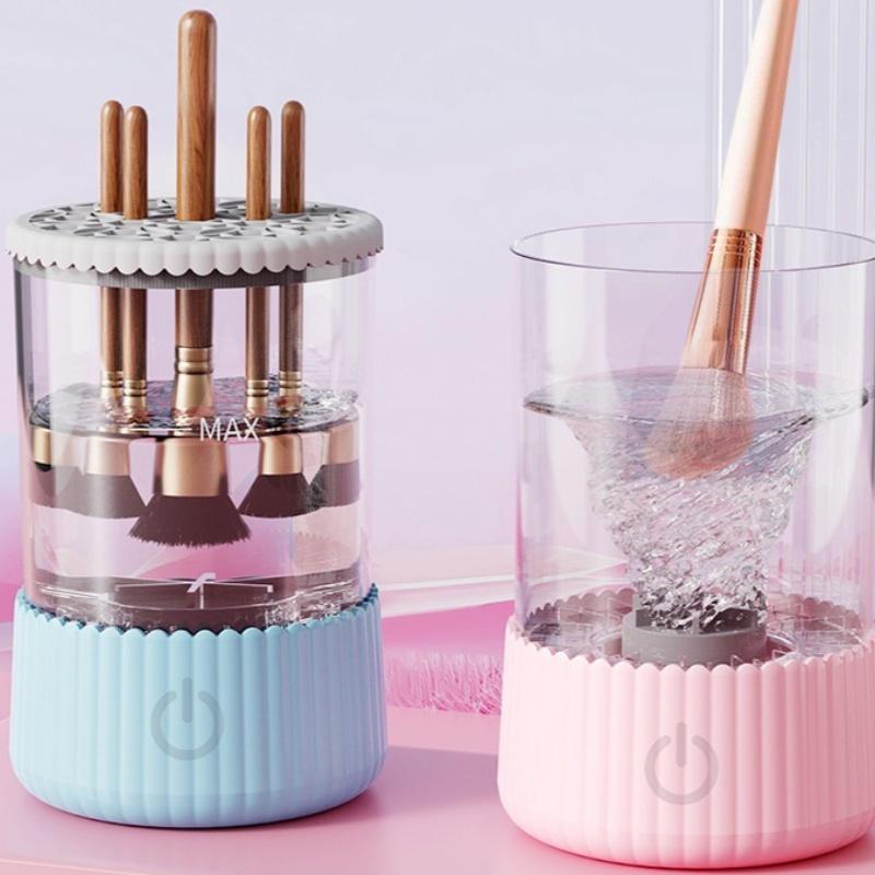 Electric Makeup Brush Cleaner & Dryer – Automatic Spin Washer with Drying Stand for Foundation, Eyeshadow & Blush Brushes, USB Powered
