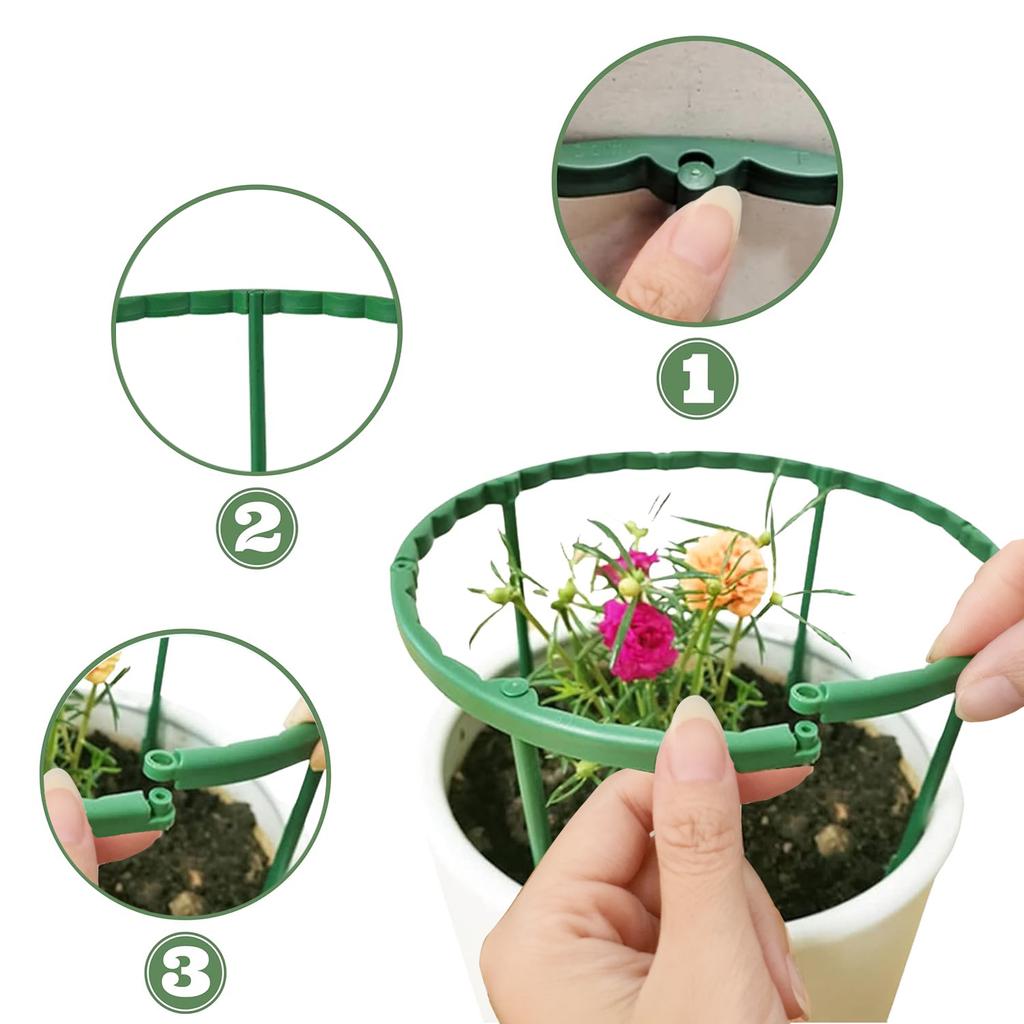 4/8set Plastic Plant Support Pile Stand Plant Support Pile for Flowers Greenhouses Arrangement Fixing Rod Holder Garden Tools
