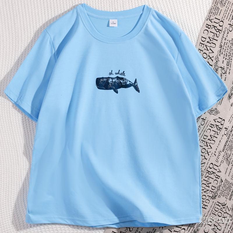 Funny Oh Whale Meme Tshirt for Men Women Beach Ocean Animal Printed T Shirts Mens Cotton Breathable Tshirt Mens Clothing