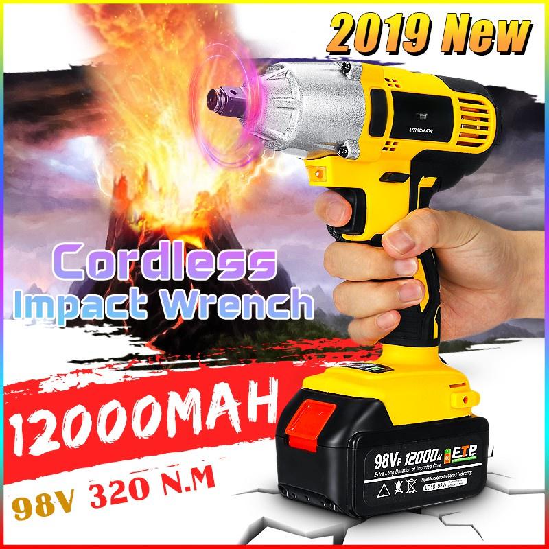 98VF 320NM 12000mAh 110-240V Cordless Electric Impact Wrench Drill Screwdriver