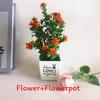 Mini Sasanqua Camellia Potted Plant Ornament For Desktop Decor And Use Gift