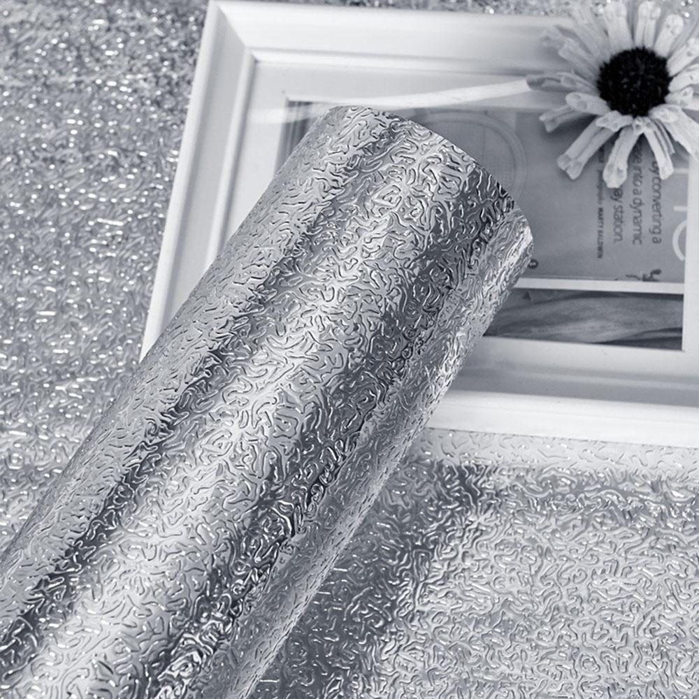 Aluminiumfolienpapier Küchenölbeständige Aufkleber Wasserdichter Gasherd-Schutz Selbstklebend Silbern für Küchen-Spezialzubehör