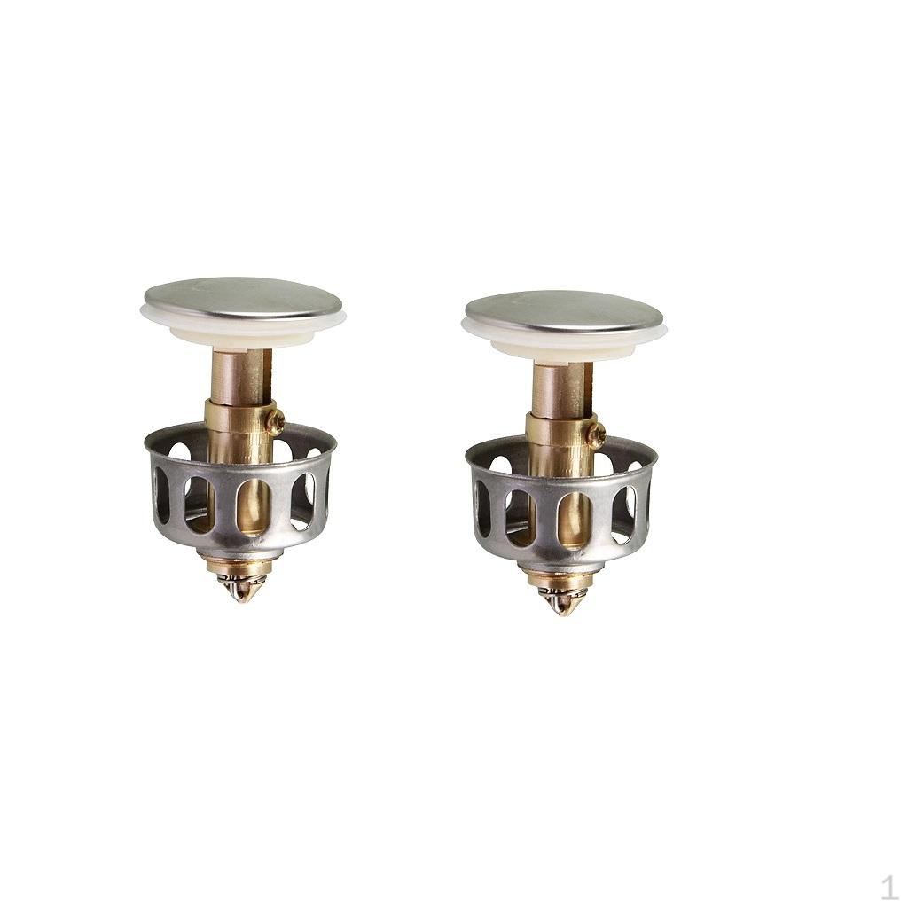 

2x Universal Wash Basin Drain Filter Up Bathroom Sink Plug