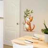 Cartoon Katze Grün Blätter Kühlschrankaufkleber Heimverschönerung und Dekoration Wandaufkleber