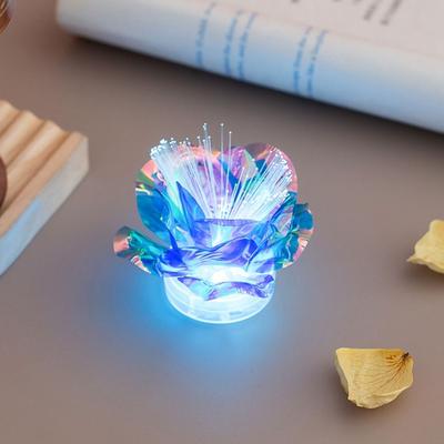 Rosa Iluminado LED de Fibra Ótica Sete Cores Mudança de Cor Colorida Luzes Coloridas Luzes de Atmosfera Criativa Luminária de Cabeceira
