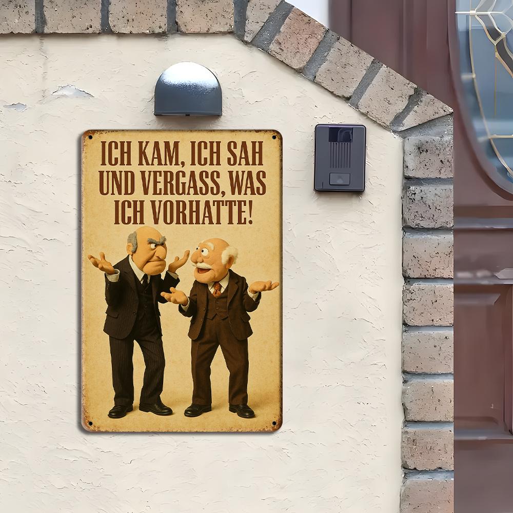 Vintage German Humor Sign - 20x30cm Iron Wall Art for Cafe & Home Decor