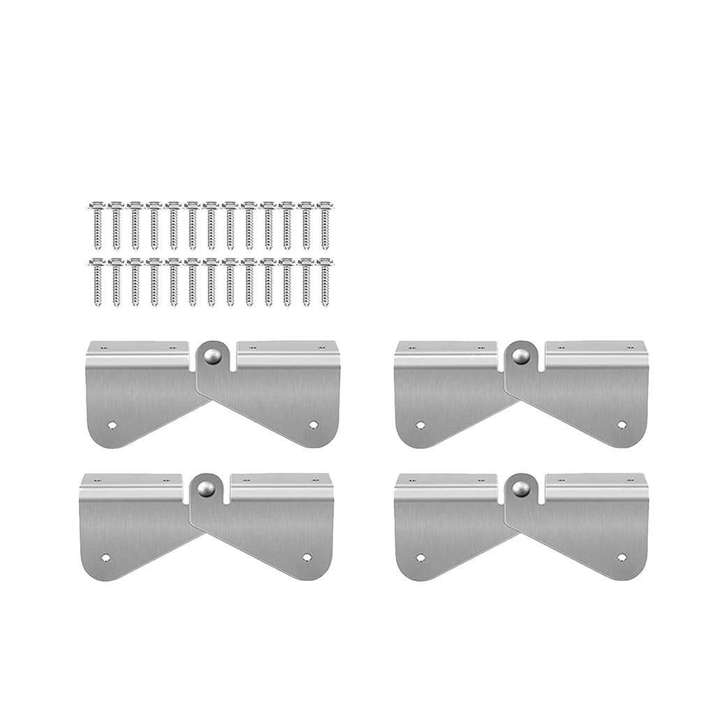 4 Sets Gutter Downspout Extension Hinge Stainless Steel Flip Up Hinge for Rectangle Square
