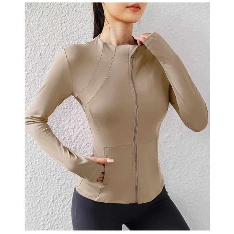 Women S Yoga Sports Zip Up Jacket For Running Gym Fitness Tight Fit
