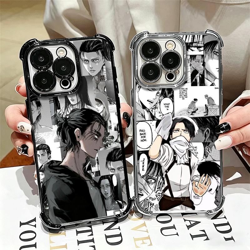 A-Attack On T-Titan Anime Weiche Handyhülle Für iPhone 15 16 17 Air 14 Pro Max 16E Plus 13 12 Mini Galvanisiert Anti-Fall Fundas