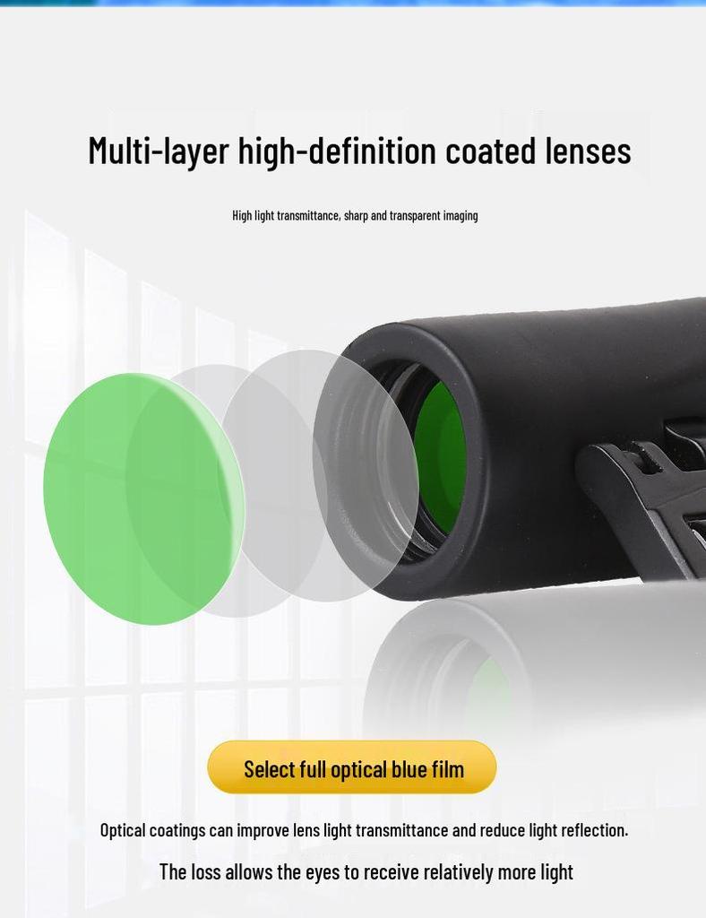 HD 10x22 Binocular Telescope with Phone Camera for Outdoor Use and Concerts