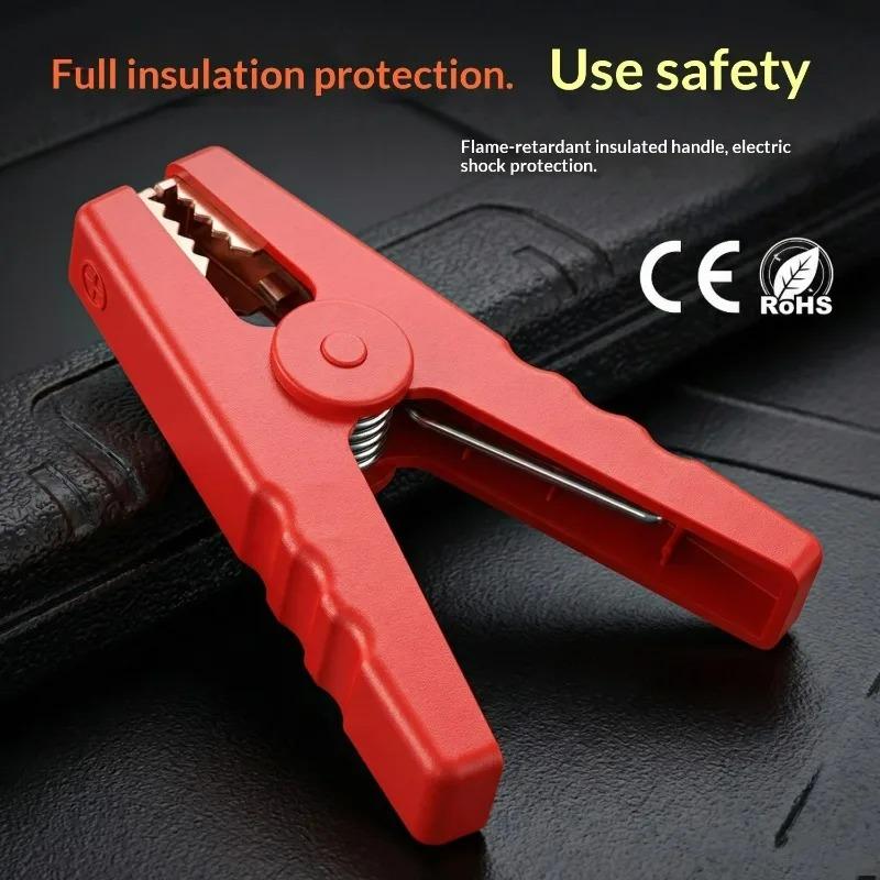 2Pcs 100A Large Crocodile Alligator Clips Insulated Clamps for Car Battery Chargers