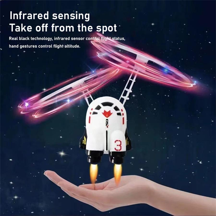 Mini Juguete Volador por Inducción Infrarroja Estilo Astronauta Avión Helicóptero Juguete Máquina Voladora por Inducción Vuelo Automático Juguete para Niños
