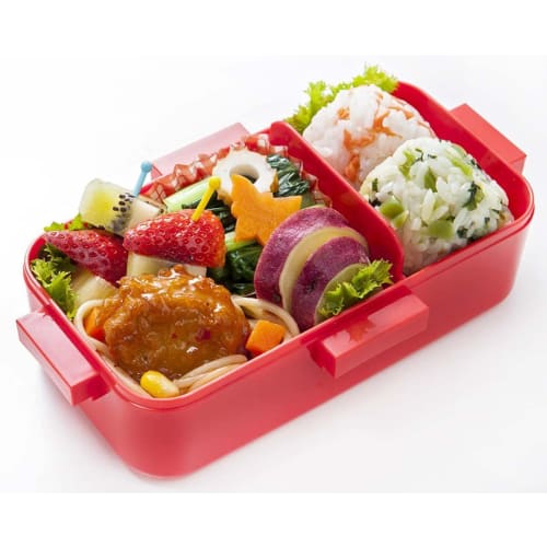 Skater Bento Box, 530ml, Single Tier, Made In Japan, for Women, with 4-Point Locking for Leak-Resistant Storage, Dishwasher and Microwave Safe, Cherry