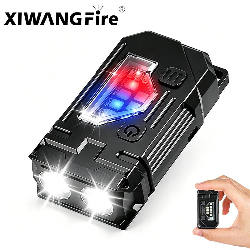 XIWANGFIRE Super Bright Pocket Torch Light LED Multifunctional Linterna Magnetic COB EDC Mini Keychain Flashlight Rechargeable