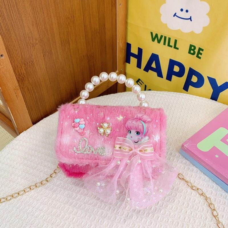 Trendy Mini Pearl Handbag For Children Chic Shoulder Bag With Breathable Material
