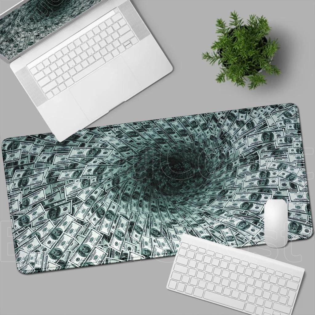 Gaming Laptop Dollar HD Printing Desk Mat Mouse Pad Pc Accessories Table Pads Deskmat Gamer Cabinet Non-slip Keyboard Mousepad