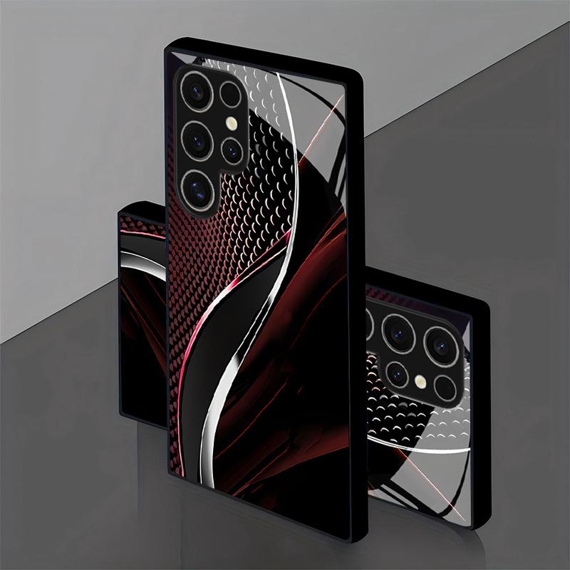 Creative line texture glass phone case suitable for Samsung Galaxy S26 S25 S24 S23 S22 S20 FE Ultra Plus anti drop back cover