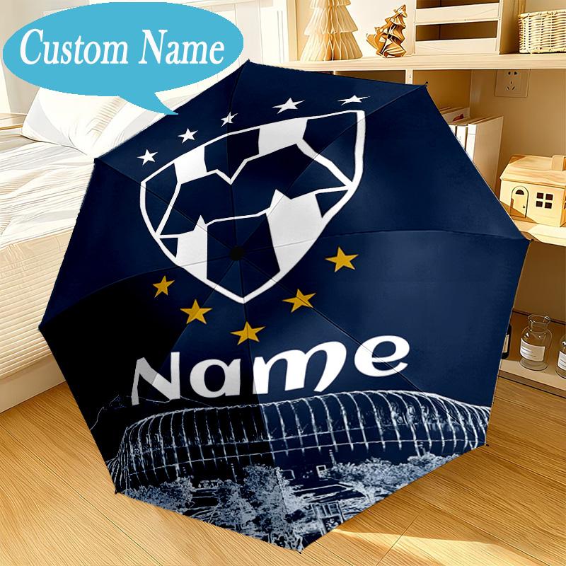 Custom Name Umbrella Galactic Monterrey Crest Umbrella 8-Frame for Travel, Camping, Casual Lightweight Portable, Essential for Family Gifts