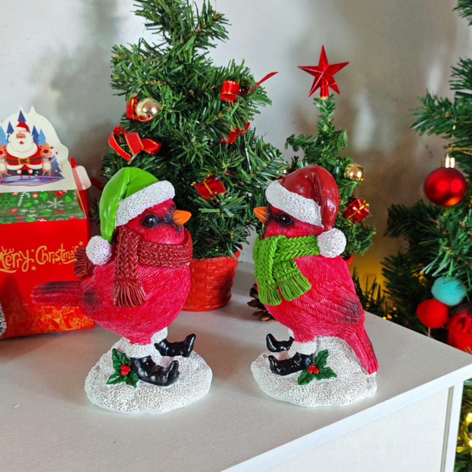 

Christmas Couple Red Bird Resin Decorative Piece For Home Table Decoration, Scene Setting, Various Festival Gifts One Size красный