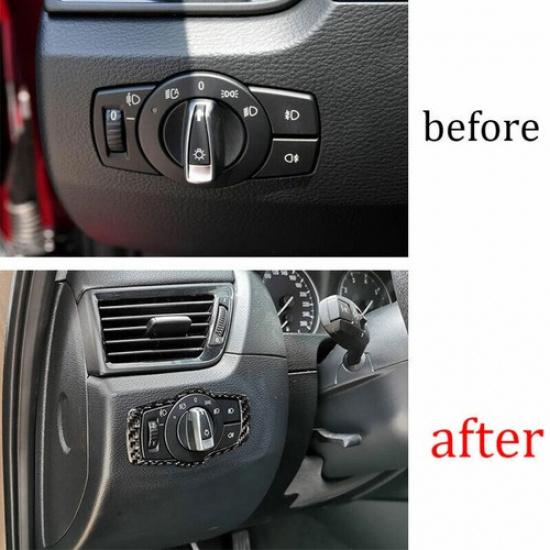 For BMW X1 E84 2010-2015 Real Carbon Fiber Function Control Button Frame Trim