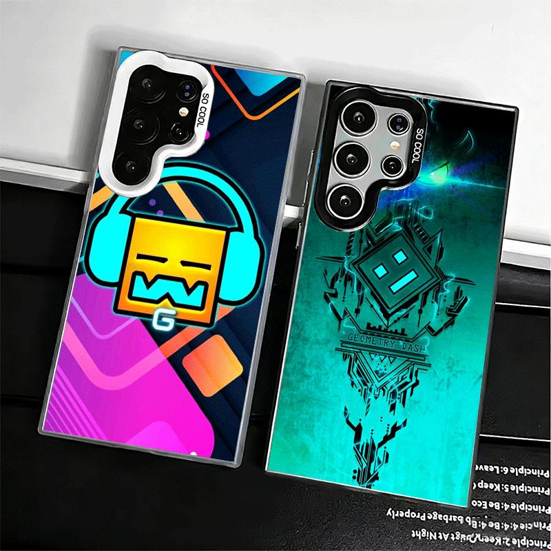 Geometry Dash Spiel Stoßfeste Handyhülle für Samsung Galaxy S26 Edge S25 Ultra S24 FE S23 Plus S21 Hülle Sturzfest Fundas