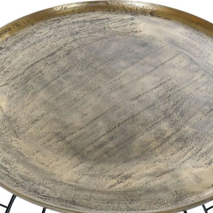 Table d'appoint noir doré aluminium (80 x 80 x 44 cm)