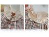 Niedliches Teddybär-Plaid-Kleid für Mädchen 2024: Langärmeliger Volant für Frühling & Herbst