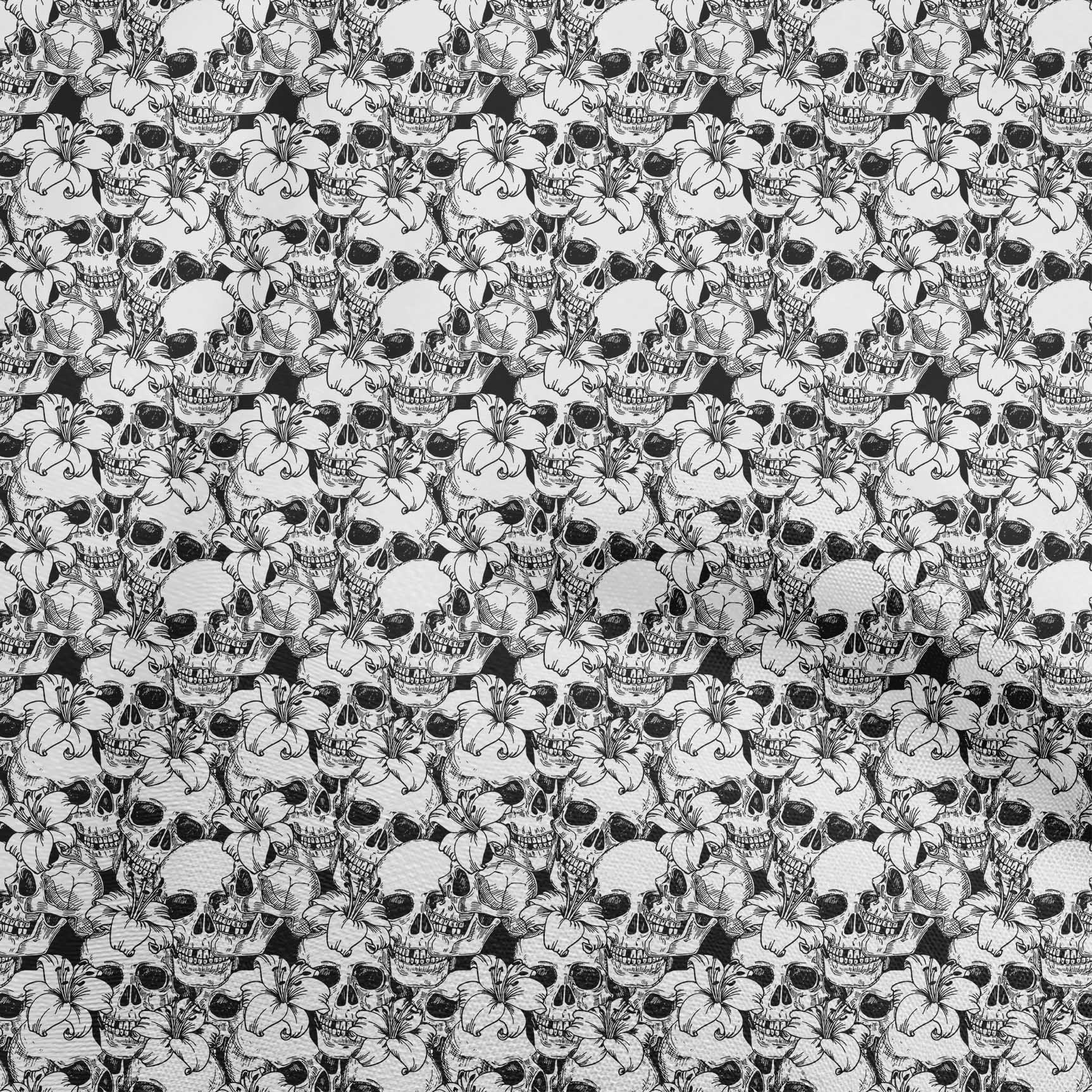 

OneOone Cotton Flex Brown Fabric Skull Швейний матеріал Тканина з принтом у дворі 40 дюймів 58 Inch Wide - Velvet білий