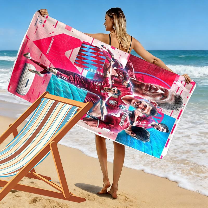 Goal Celebration Artistic Soccer Moment Beach Towel Portable For Travel Soft Seaside Outdoor Pool Towel Absorbent Bath Towel
