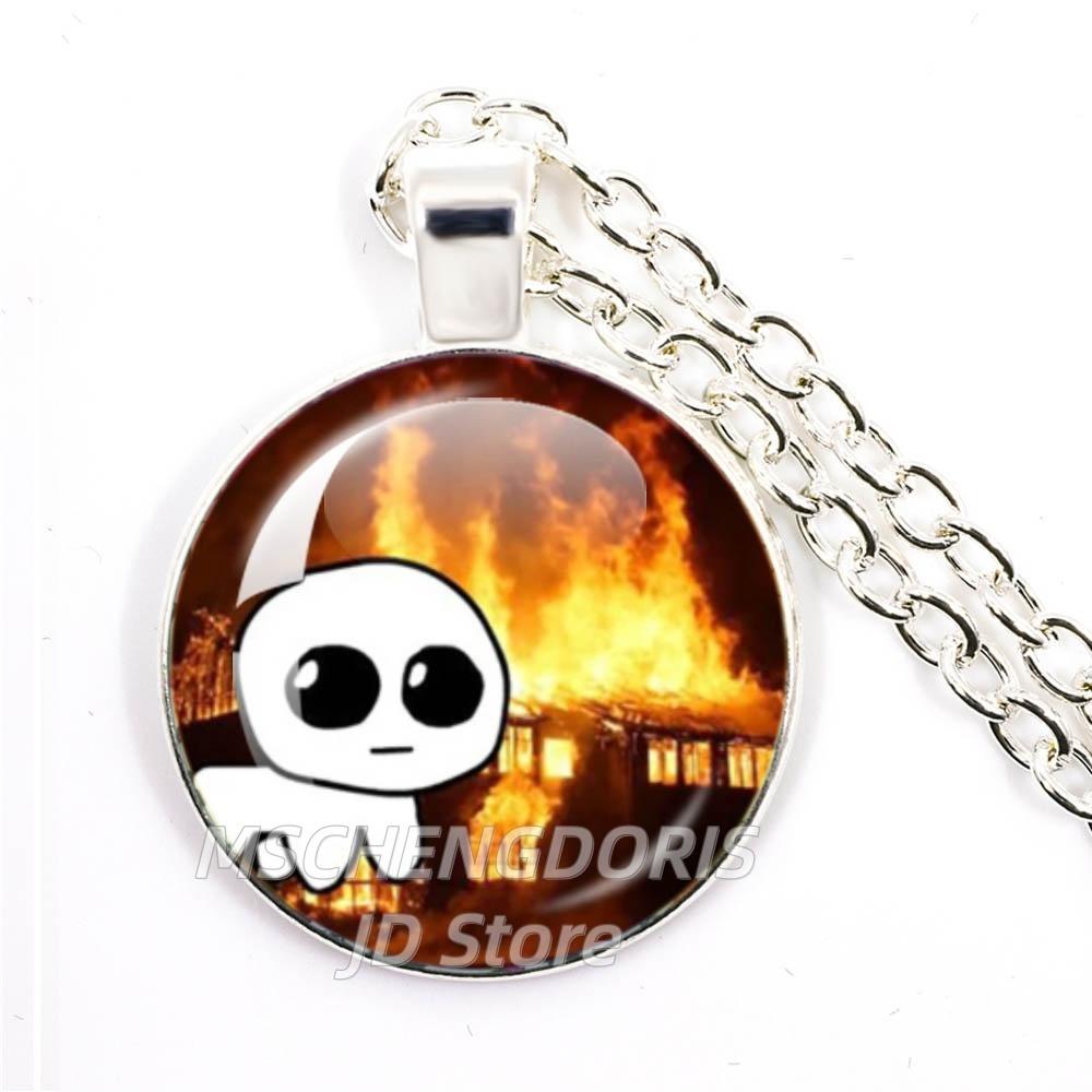 TBH Autism Creature Yippies Creative Funny Yippee Meme Cartoon Glass Cabochon Pendant Necklace Charm Jewelry Gift Jewelry