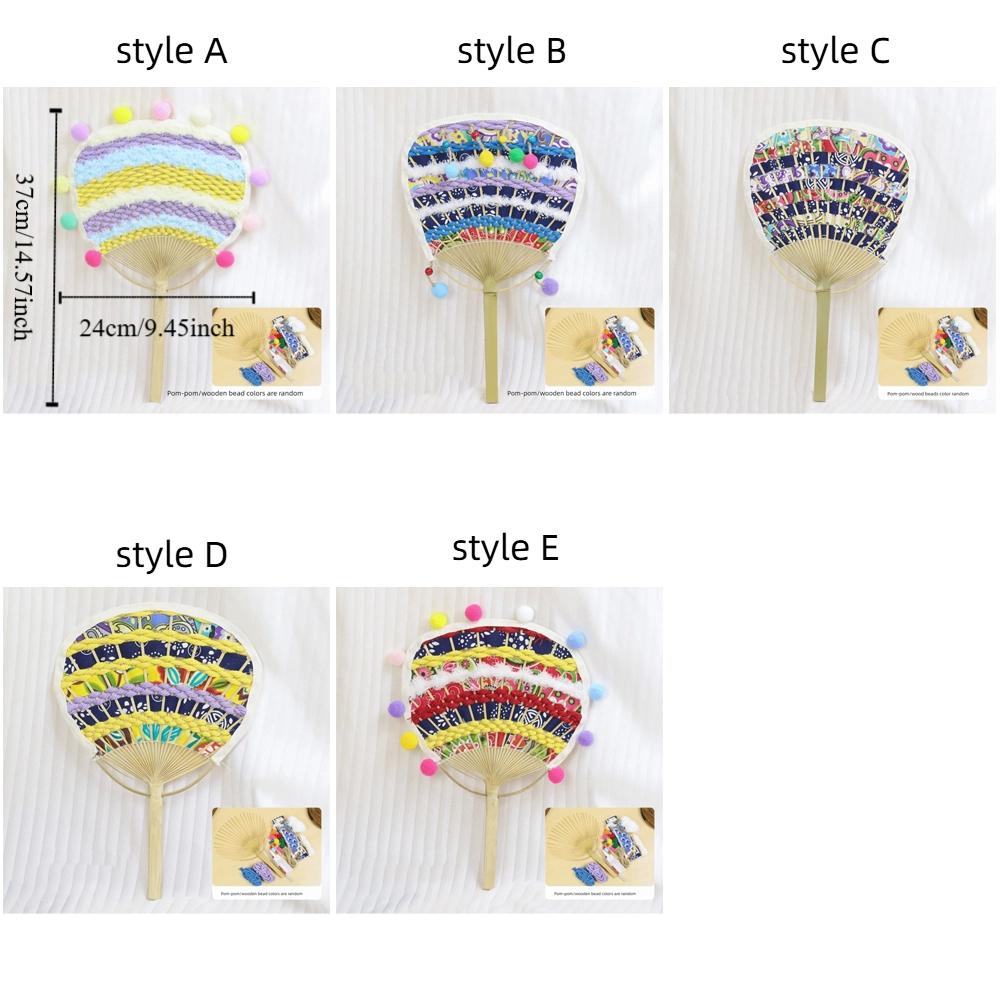 Artistic Handmade DIY Bamboo Fan Romantic Traditional Hand Cranked Fan Chinese Style DIY Material Pack Kindergarten