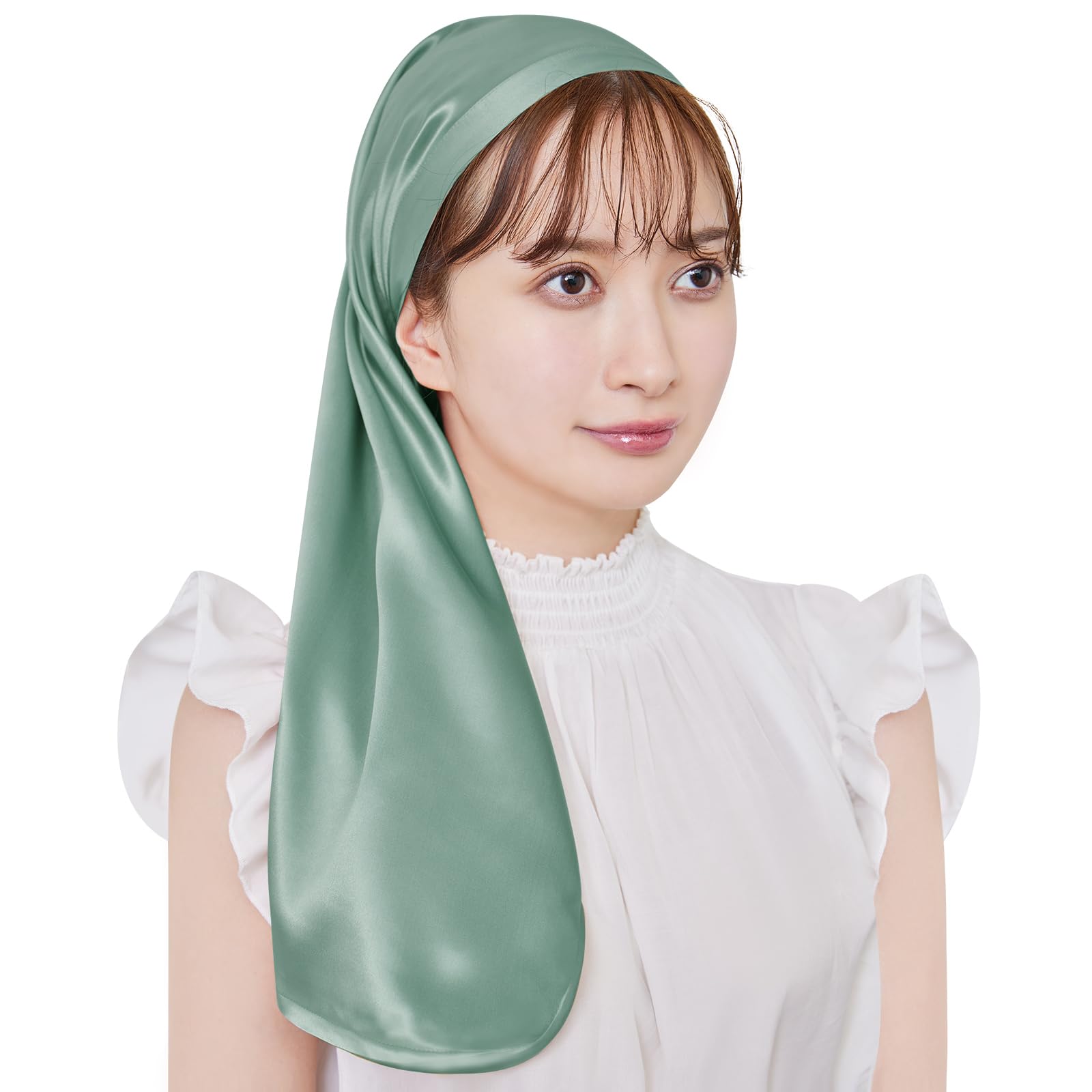 

Utukky Silk Night Cap for Long No Shedding Until Adjustable Prevents Split Ends and Perfect for Birthday Aqua Green Hair, Cylindrical, Easy-to-Use,