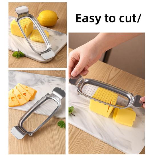 Yousheng Cheese Slicer Hand Guard Stainless Steel Safe Cut Convenient Vegetable Slicer Lightweight Ergonomic Cheese Cutting Tool