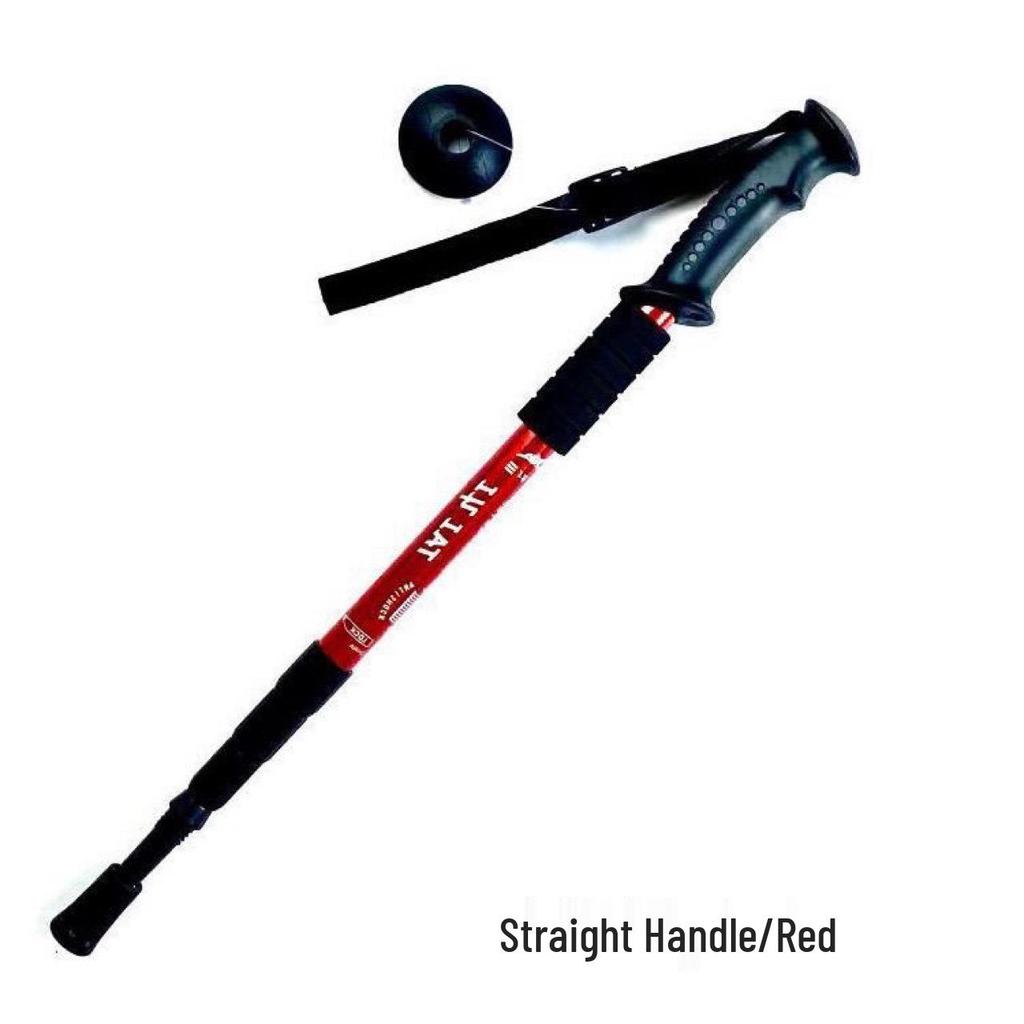 Aluminum Alloy 4-Section T-Handle Trekking Pole – Portable Outdoor Walking Stick Cane for Hiking and Climbing.