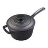 Pre-seasoned  Iron Saucepan with Lid and Long Handle Home Multi-Function Soup Pot 19cm for Restaurant Household Cooking