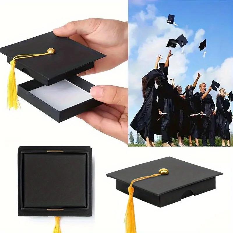 Doctoral Cap Style Gift Box with Tassel Perfect for Graduation Keepsake and Gift Giving
